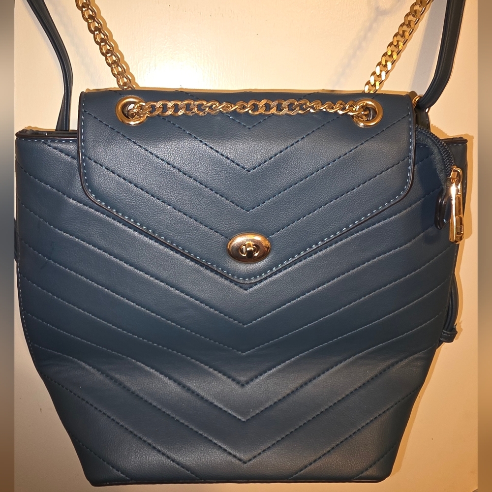 Alyssa Deep Teal Quilted Backpack Purse